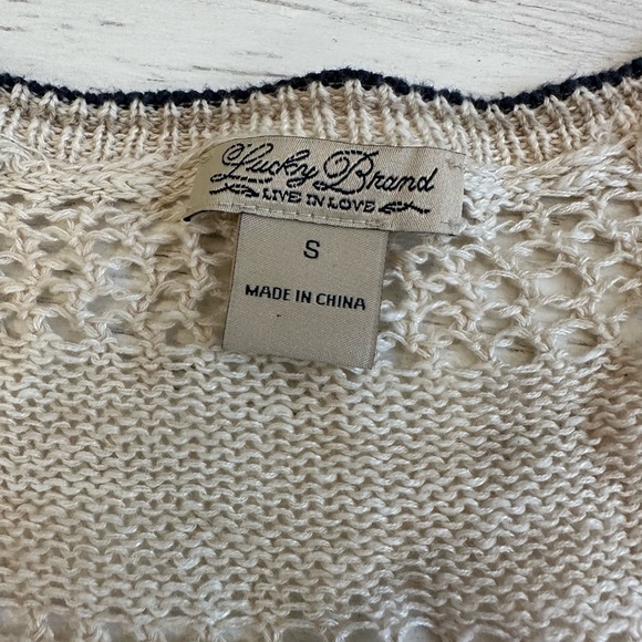 Lucky Brand Knit Cream Cardigan with Pockets Women’s Size Small - Picture 3 of 5
